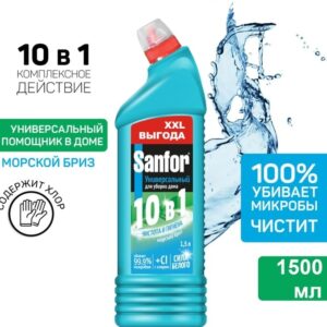 Чистящее средство SANFOR UNIVERSAL 10в1 Морской бриз, универсальное, 1.5 л