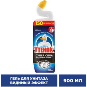 Чистящее средство ТУАЛЕТНЫЙ УТЕНОК СУПЕР СИЛА Видимый Эффект, 900 мл