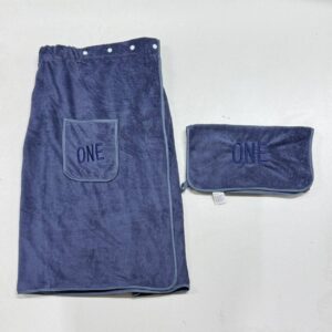 Банное полотенце на липучке для пояса (синий)