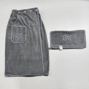 Банное полотенце на липучке для пояса (светло-серый)