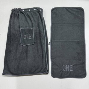 Банное полотенце на липучке для пояса (темно-серый)